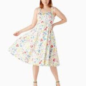 Kate Spade New York Floral Midi Dress 6 Pink Spring Easter Garden Wedding Party